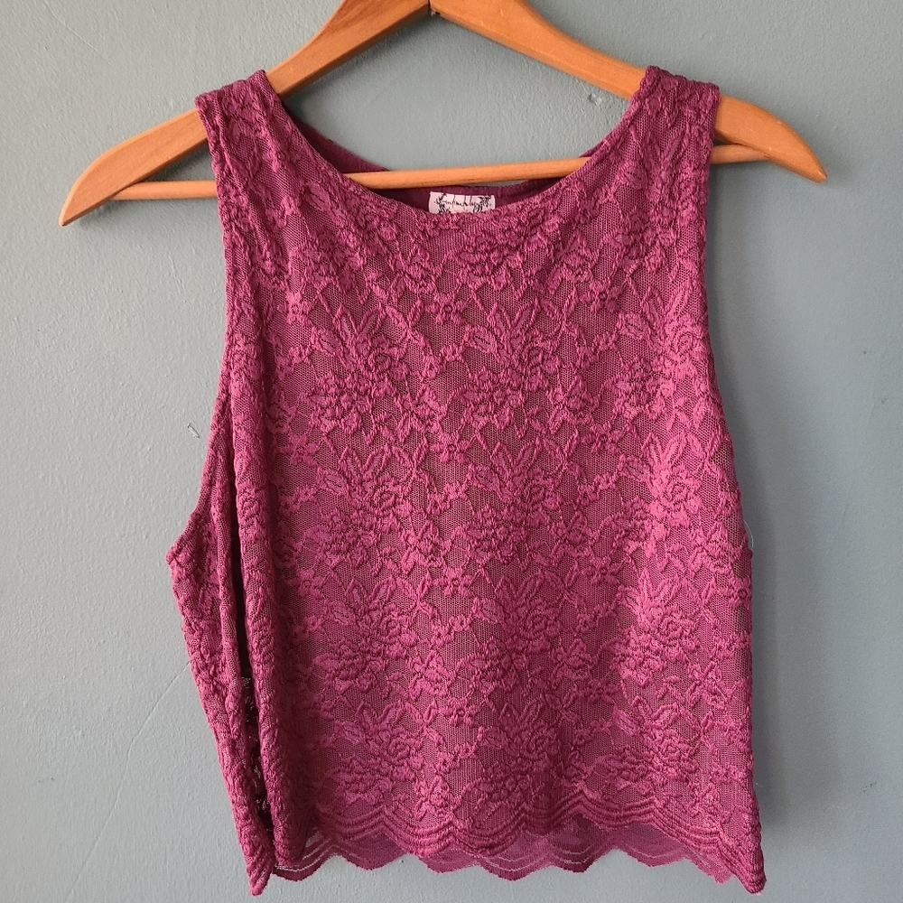 Intimately Free Floral Lace Crop Top Large